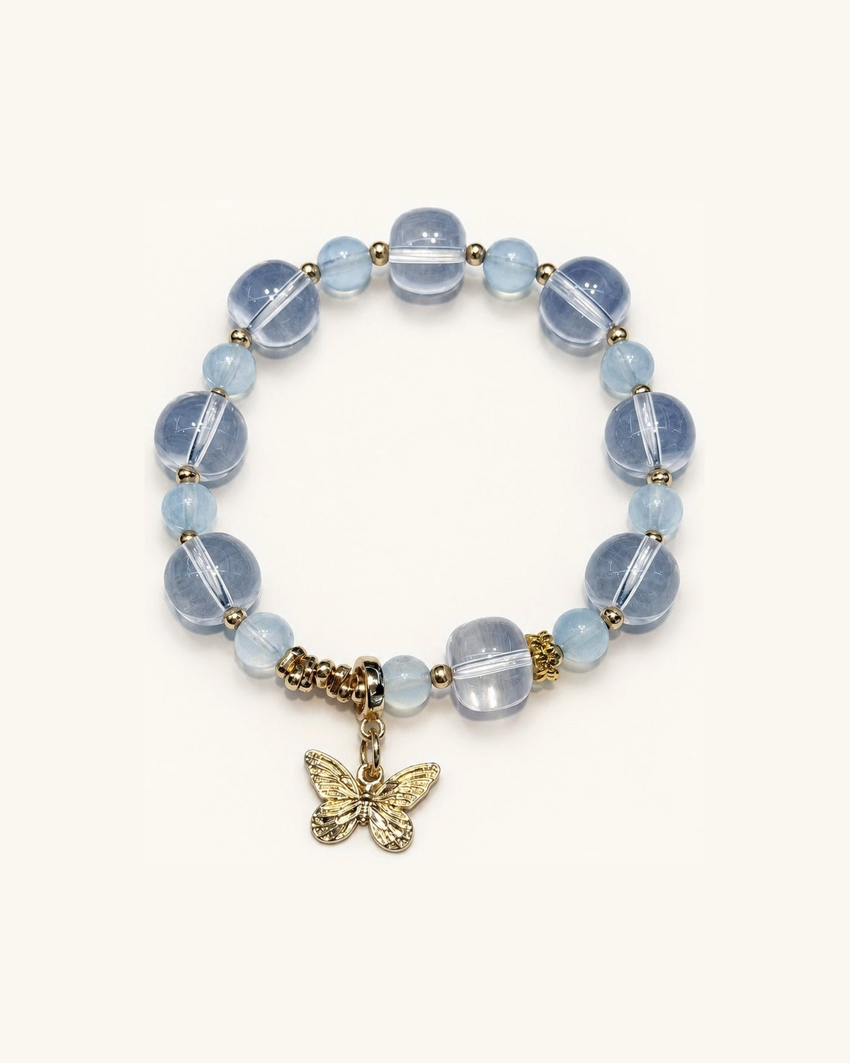 Sea Butterfly – Clear Quartz & Blue Stone Bracelet