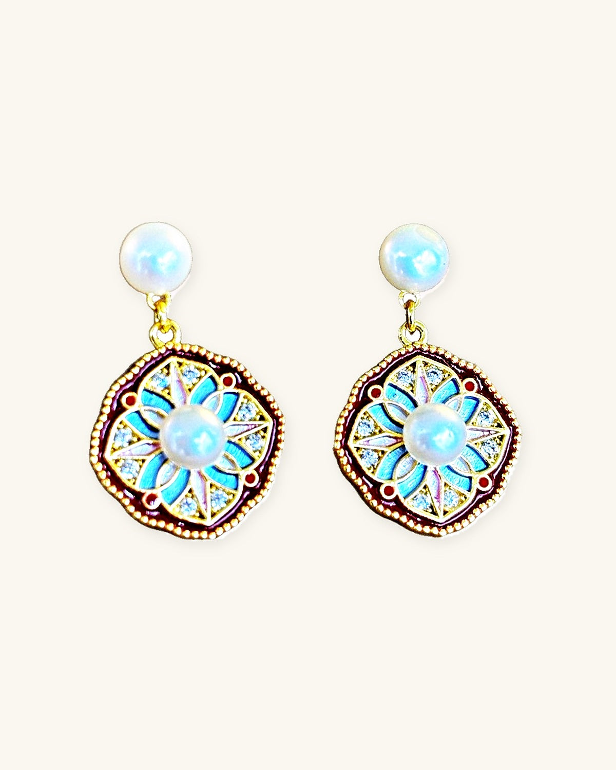 Chérie Clover Twin Pearl Studs