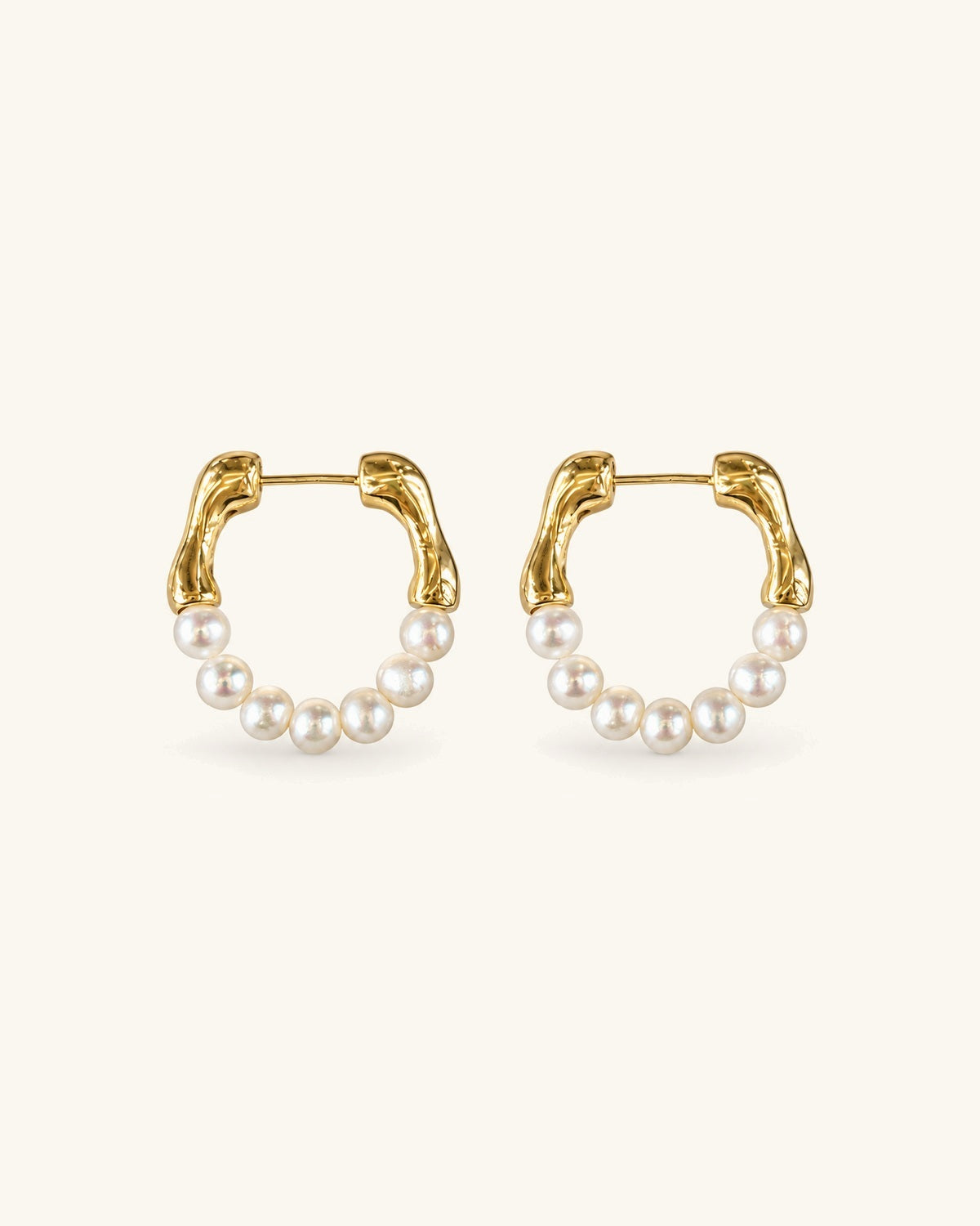 Swing Charm Pearl Hoops