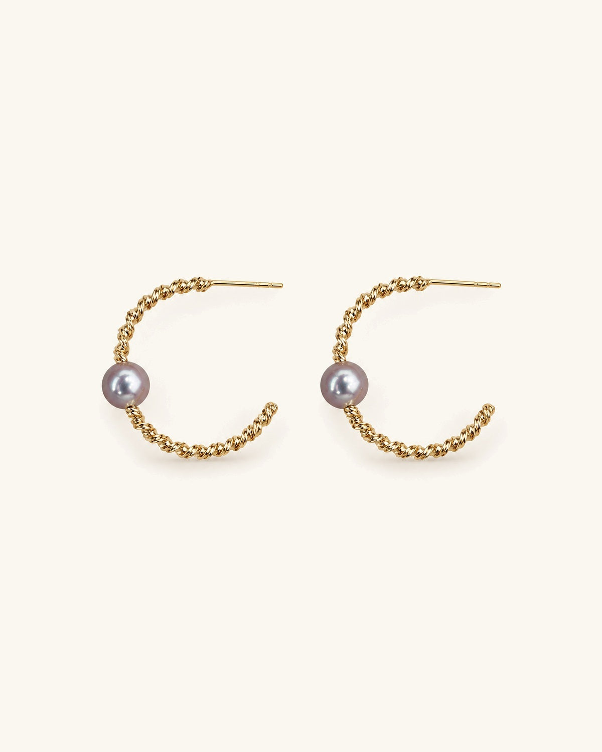 Twisted Pearl Hoop Earrings